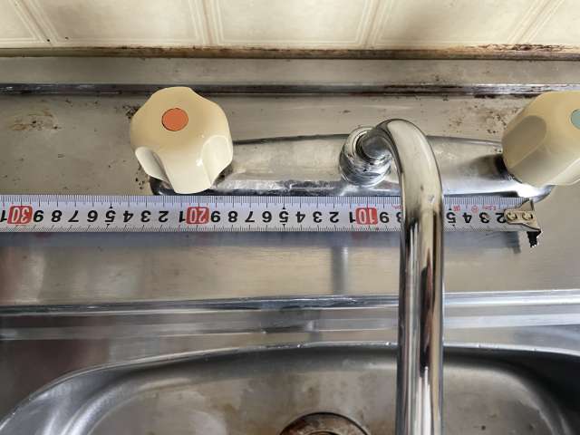 台付シングルレバー混合水栓交換